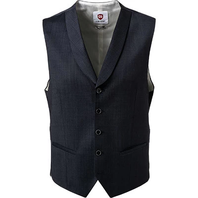 Weste, Schurwoll-Stretch, Marine Meliert