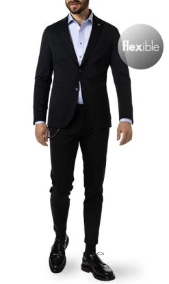 Anzug, Slim Fit, Jersey Halbgefüttert, Nachtblau