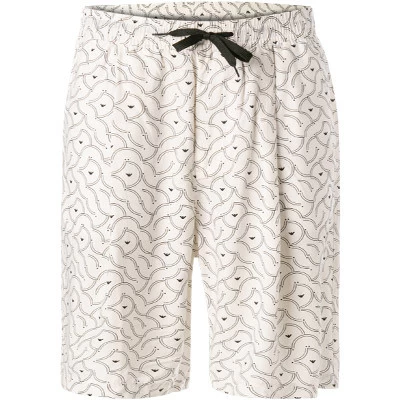 Emporio Armani Bermudashorts, Modal, Weiß-schwarz Gemustert