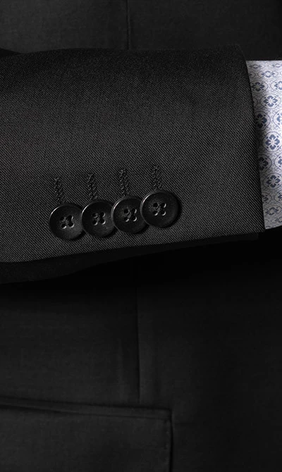 ROY ROBSON Anzug, Regular Fit, Schurwolle Super130 F.LLI CERRUTI, Schwarz – Bild 5