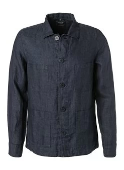 Overshirt, Tailored Fit, Reines Leinen, Nachtblau