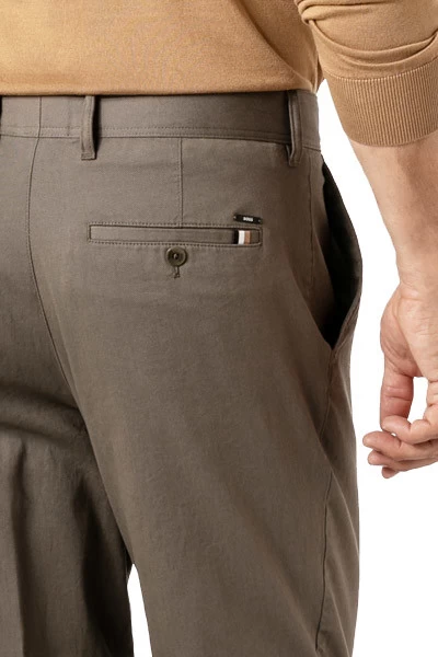 Boss Chino Perin, Relaxed Fit, Baumwolle, Khaki – Bild 3
