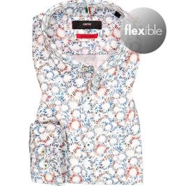 CINQUE Hemd, Jersey, Weiß-blau Gemustert