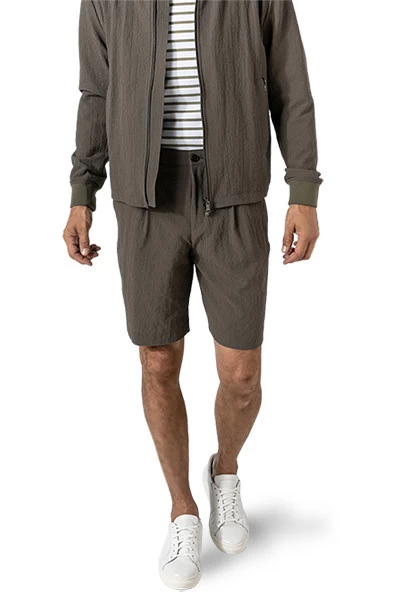 Boss Shorts, Relaxed Fit, Seersucker, Khaki