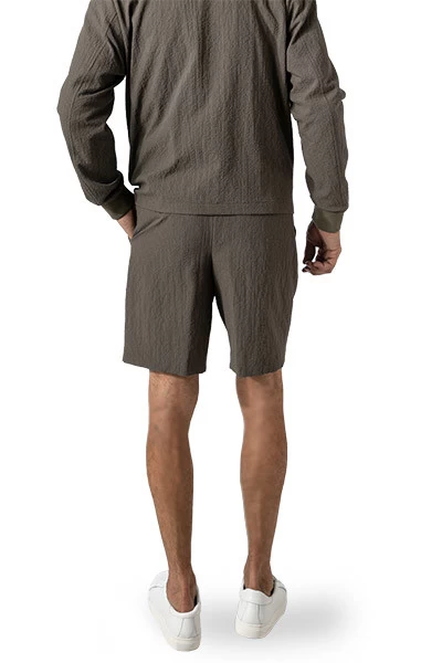 Boss Shorts, Relaxed Fit, Seersucker, Khaki – Bild 2