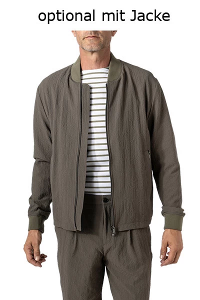 Boss Shorts, Relaxed Fit, Seersucker, Khaki – Bild 5