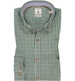Pure Hemd, Slim Fit, Baumwolle, Grün Kariert