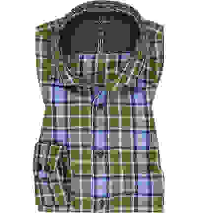 OLYMP Hemd, Modern Fit, Baumwolle, Olivgrün Kariert – Bild 4