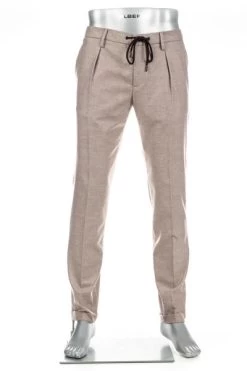 Alberto Bundfaltenhose Barista, Flanell, Hellbeige Meliert