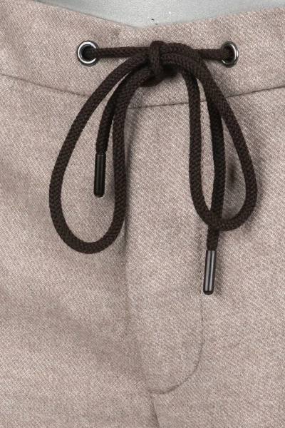 Alberto Bundfaltenhose Barista, Flanell, Hellbeige Meliert – Bild 5