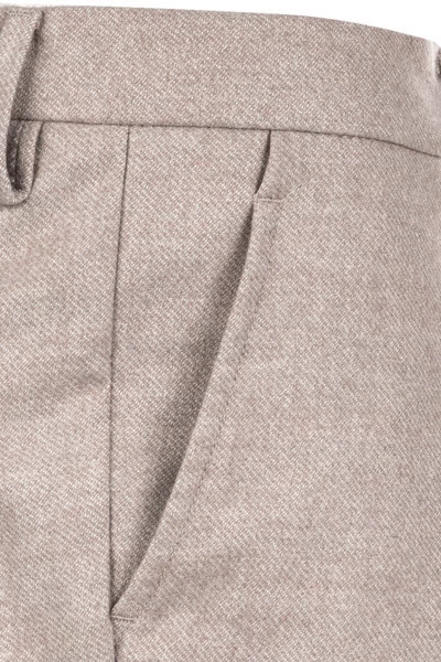 Alberto Bundfaltenhose Barista, Flanell, Hellbeige Meliert – Bild 6