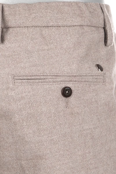 Alberto Bundfaltenhose Barista, Flanell, Hellbeige Meliert – Bild 2