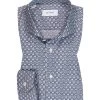 ETON Hemd, Slim Fit, Baumwolle, Dunkelblau Gemustert