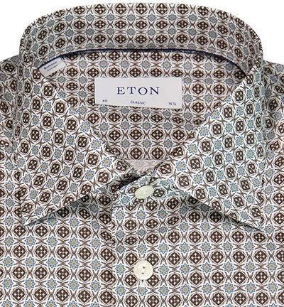 ETON Hemd, Classic Fit, Baumwolle, Braun Gemustert – Bild 3