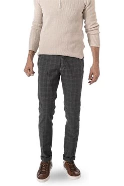 MASON'S Chino, Flanell, Rauch-blau Kariert