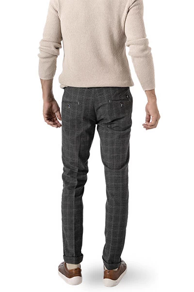 MASON'S Chino, Flanell, Rauch-blau Kariert – Bild 4