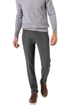 Bugatti Hose, Regular Fit, Baumwolle, Anthrazit Meliert