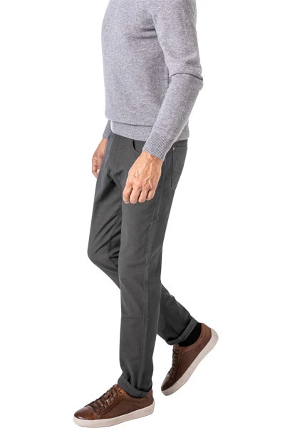 Bugatti Hose, Regular Fit, Baumwolle, Anthrazit Meliert – Bild 2