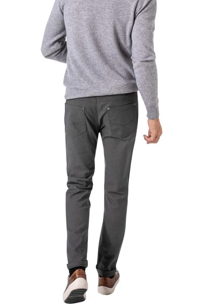 Bugatti Hose, Regular Fit, Baumwolle, Anthrazit Meliert – Bild 3