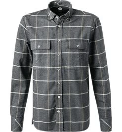 Bogner Overshirt, Relaxed Fit, Flanell, Rauchblau Kariert