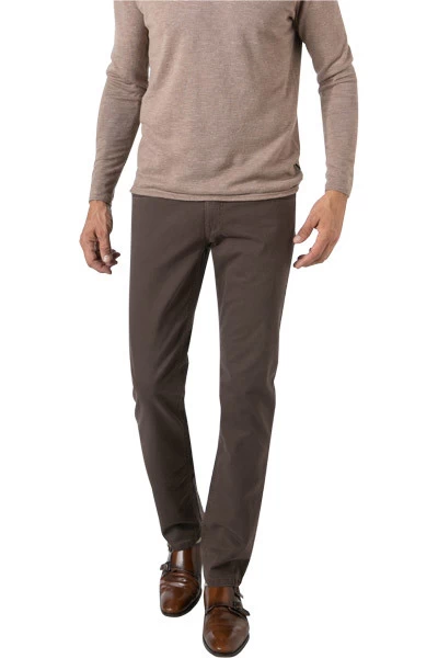 Hose, Modern Fit, Bio Baumwolle, Braun