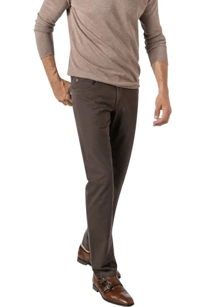 Hose, Modern Fit, Bio Baumwolle, Braun – Bild 2