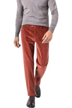 Hose Parma, Regular Fit, Cord, Ziegelrot