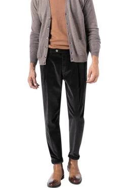 Bundfaltenhose Varun1, Supima® Cord, Dunkelbraun