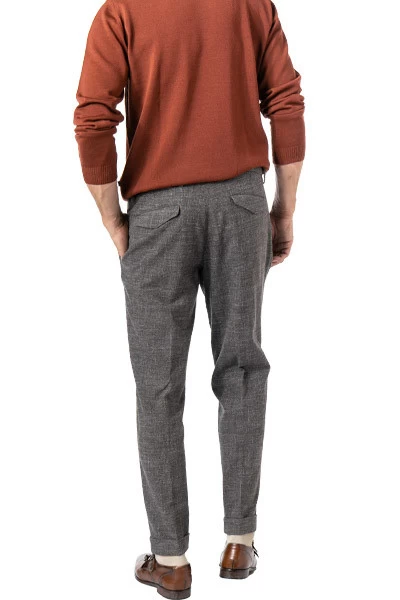 Bundfaltenhose Tarmac-U, Slim Fit, Baumwolle, Graubraun Meliert – Bild 3