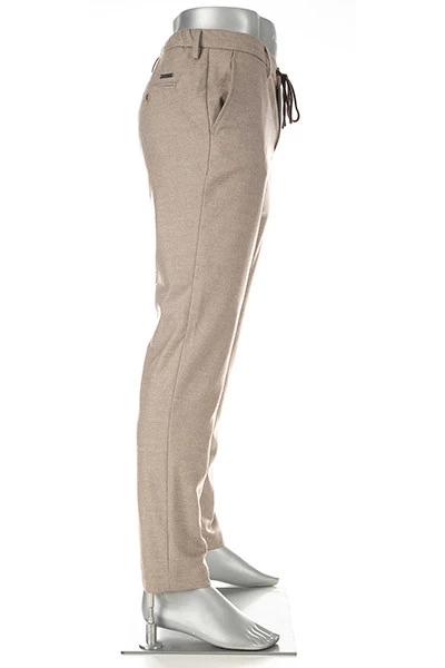 Alberto Hose Jump, Slim Fit, Flanell, Beige Meliert – Bild 6