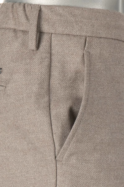 Alberto Hose Jump, Slim Fit, Flanell, Beige Meliert – Bild 3