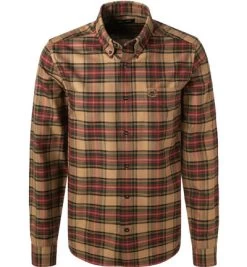 Fred Perry Hemd, Baumwolle, Braun-rot Kariert