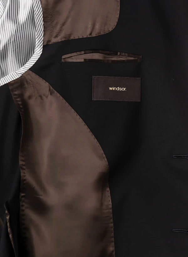 Windsor. Anzug Sono-Bene, Shaped Fit, Schurwoll-Stretch Halbgefüttert, Nachtblau – Bild 4