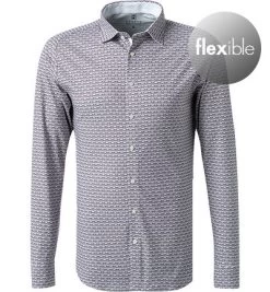 Hemd, Jersey, Weinrot-weiß Gemustert