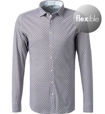 Hemd, Jersey, Weinrot-weiß Gemustert