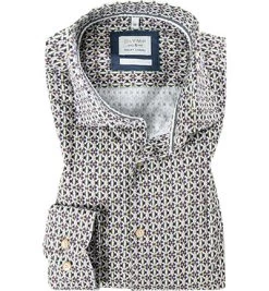 OLYMP Hemd, Body Fit, Baumwolle, Fuchsia Gemustert