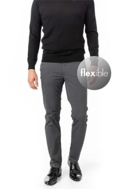 BRAX Hose Chuck, Regular Fit, Baumwolle, Dunkelgrau Meliert