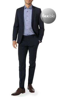 Anzug, Shape Fit, Schurwoll-Stretch, Navy