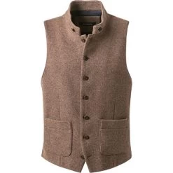 ROY ROBSON Weste, Wolle-Strick, Pastellbraun Meliert