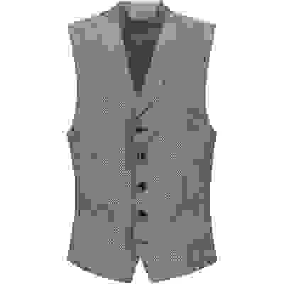 CARL GROSS Weste, Schurwolle, Blau Meliert – Bild 3