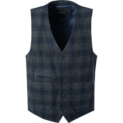 ROY ROBSON Weste, Flanell, Navy-grau Kariert