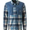Quiksilver Overshirt, Mikrofaser, Blau Kariert