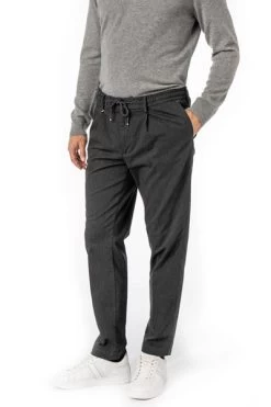 Hose, Baumwolle, Dunkelblau Meliert