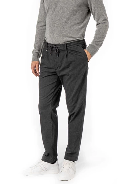 Hose, Baumwolle, Dunkelblau Meliert