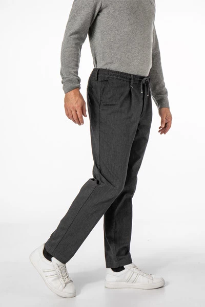 Hose, Baumwolle, Dunkelblau Meliert – Bild 4