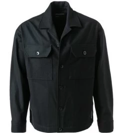Marc O'Polo Overshirt, Schurwolle, Schwarz