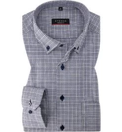 Eterna Hemd, Modern Fit, Baumwolle, Dunkelblau Kariert