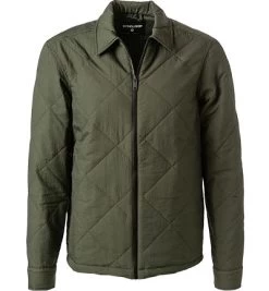 Strellson Overshirt, Casual Fit, Mikrofaser Wattiert, Olivgrün