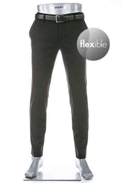 Alberto Hose Rob, Slim Fit, Jersey, Schwarz