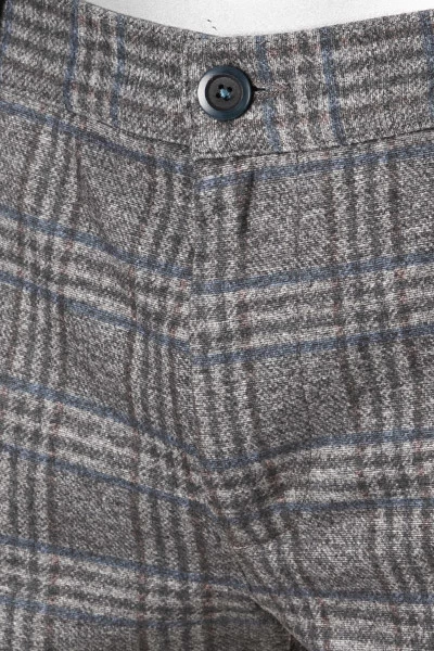 Alberto Hose Rob, Slim Fit, Jersey, Grau-blau Kariert – Bild 4